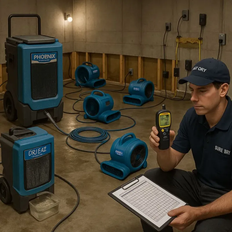 Structural Drying and Dehumidification process in Fishersville, VA